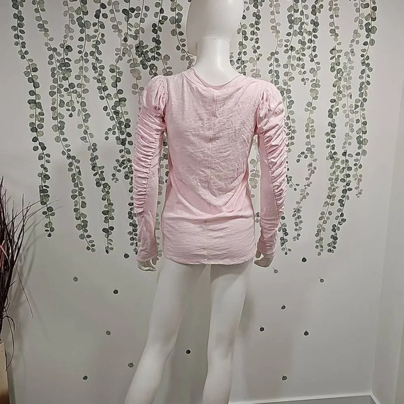 NWOT Free People Natasha Ruffle Sleeve Top In Pink - Picture 5 of 10